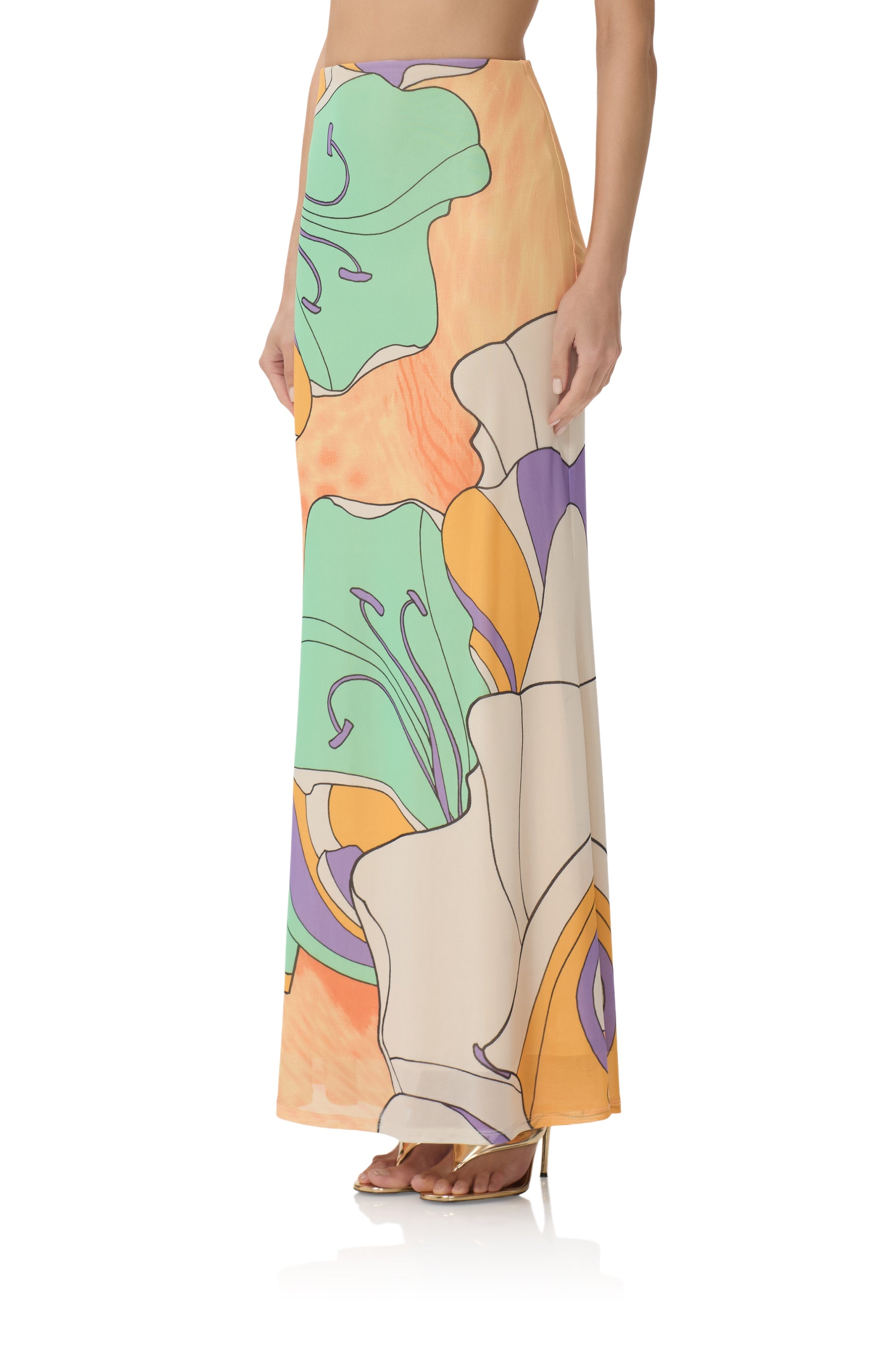 Tegan Skirt - Scarf Floral